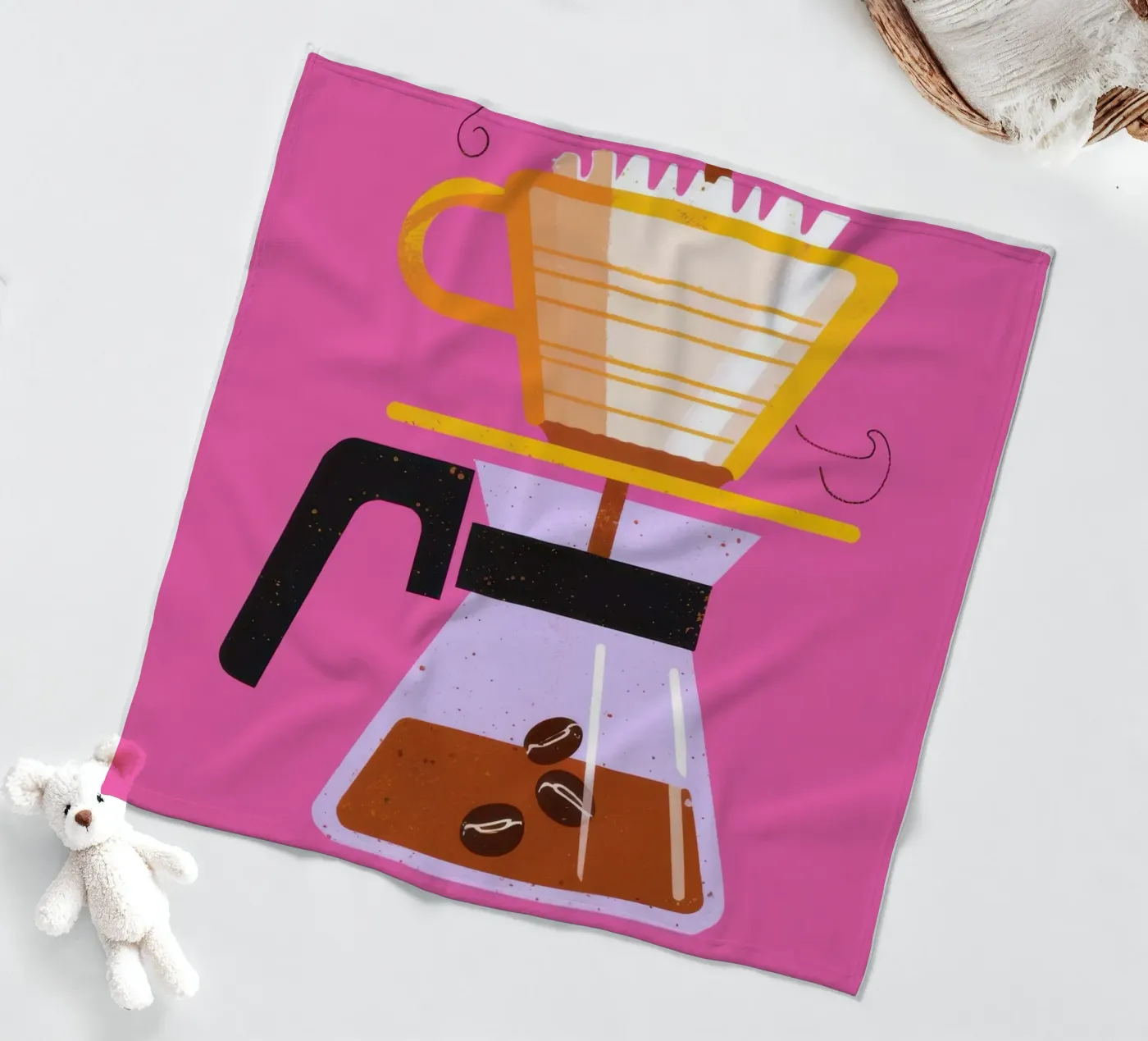 Rosa Gießkaffee Fleecedecke von Sun Riser