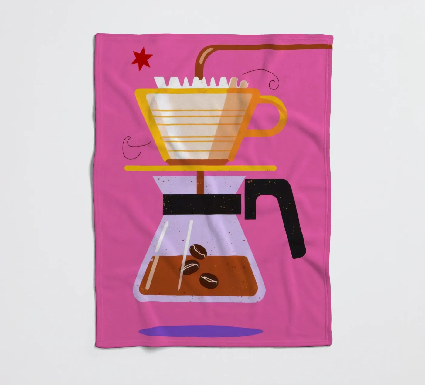 Rosa Gießkaffee Fleecedecke von Sun Riser