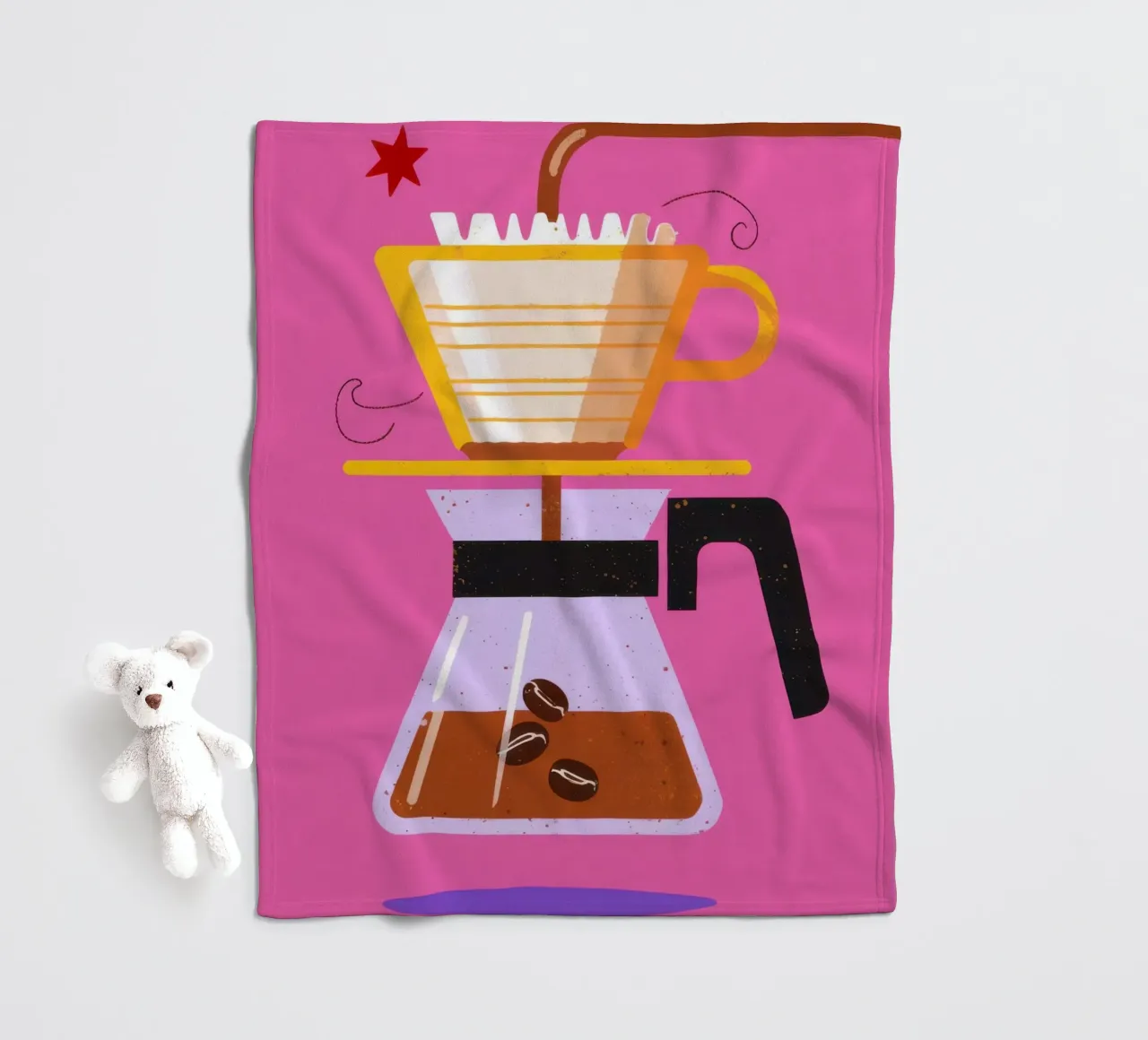 Caffè rosa da versare coperta in pile da Sun Riser