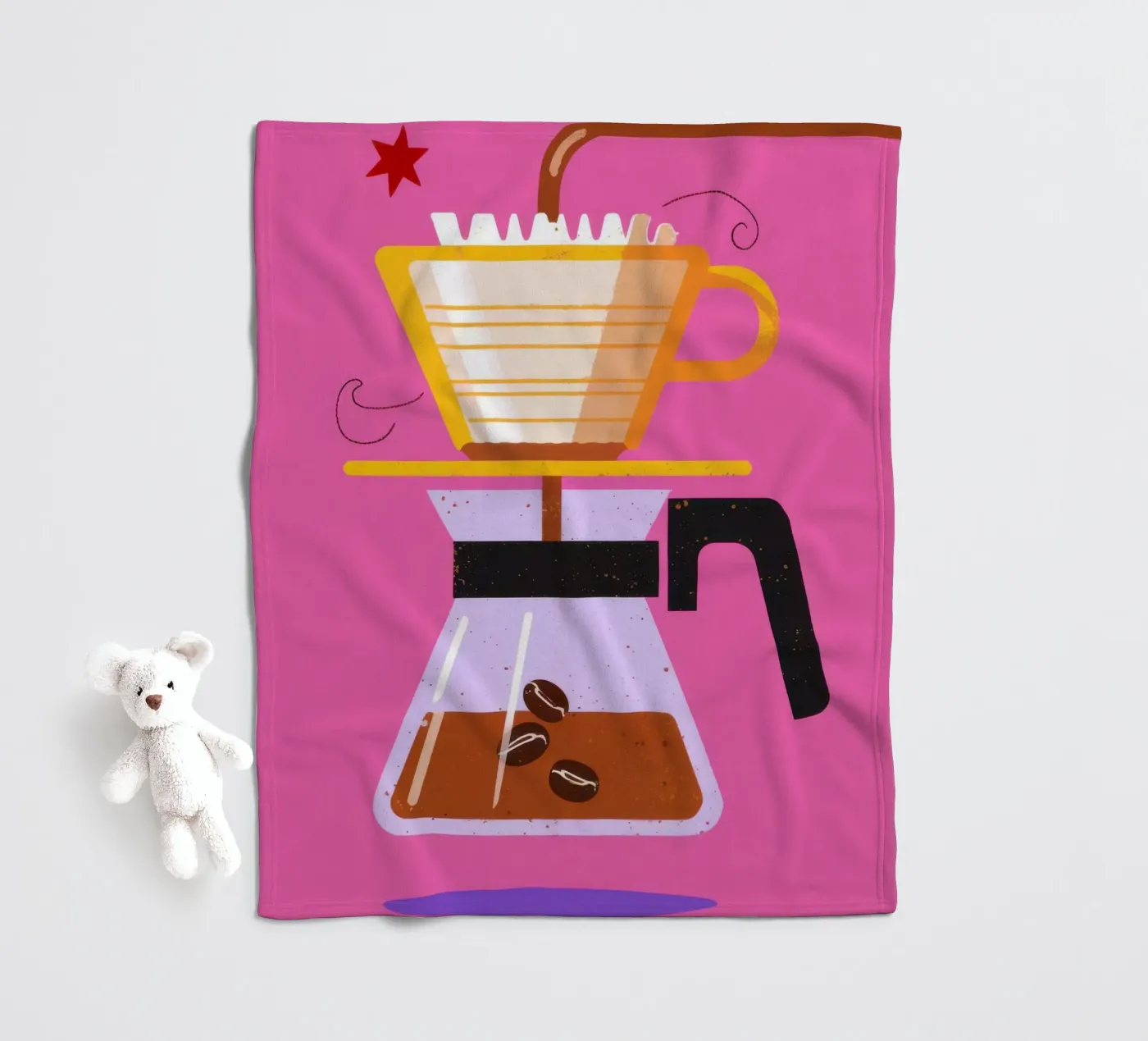 Rosa Gießkaffee Fleecedecke von Sun Riser