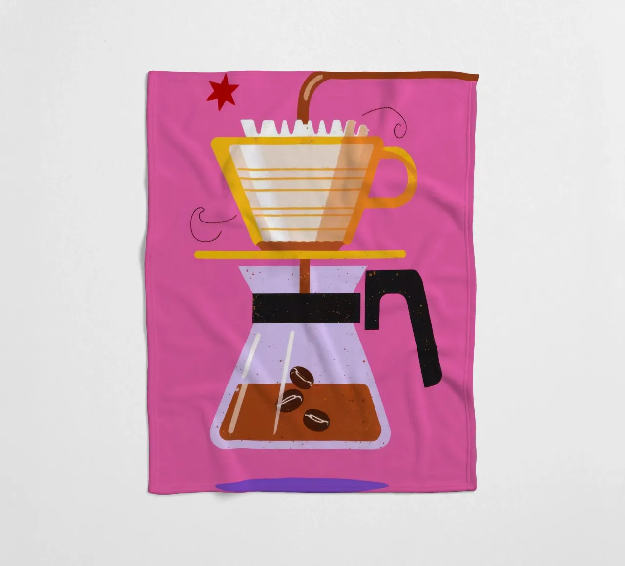 Caffè rosa da versare coperta in pile da Sun Riser
