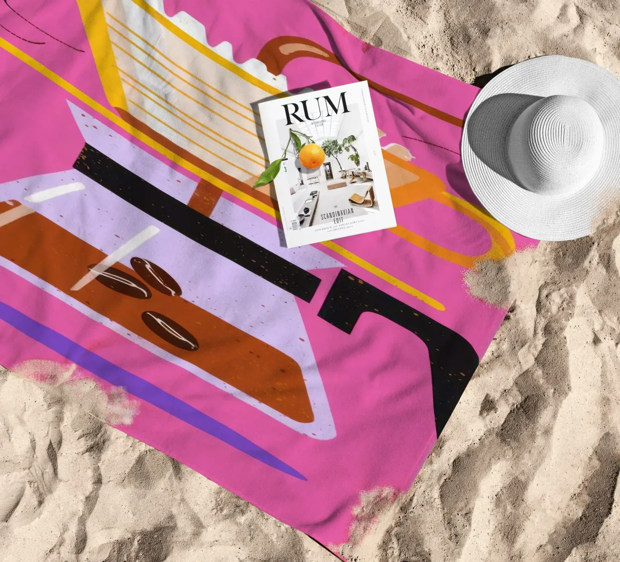 Caffè rosa da versare telo mare da Sun Riser