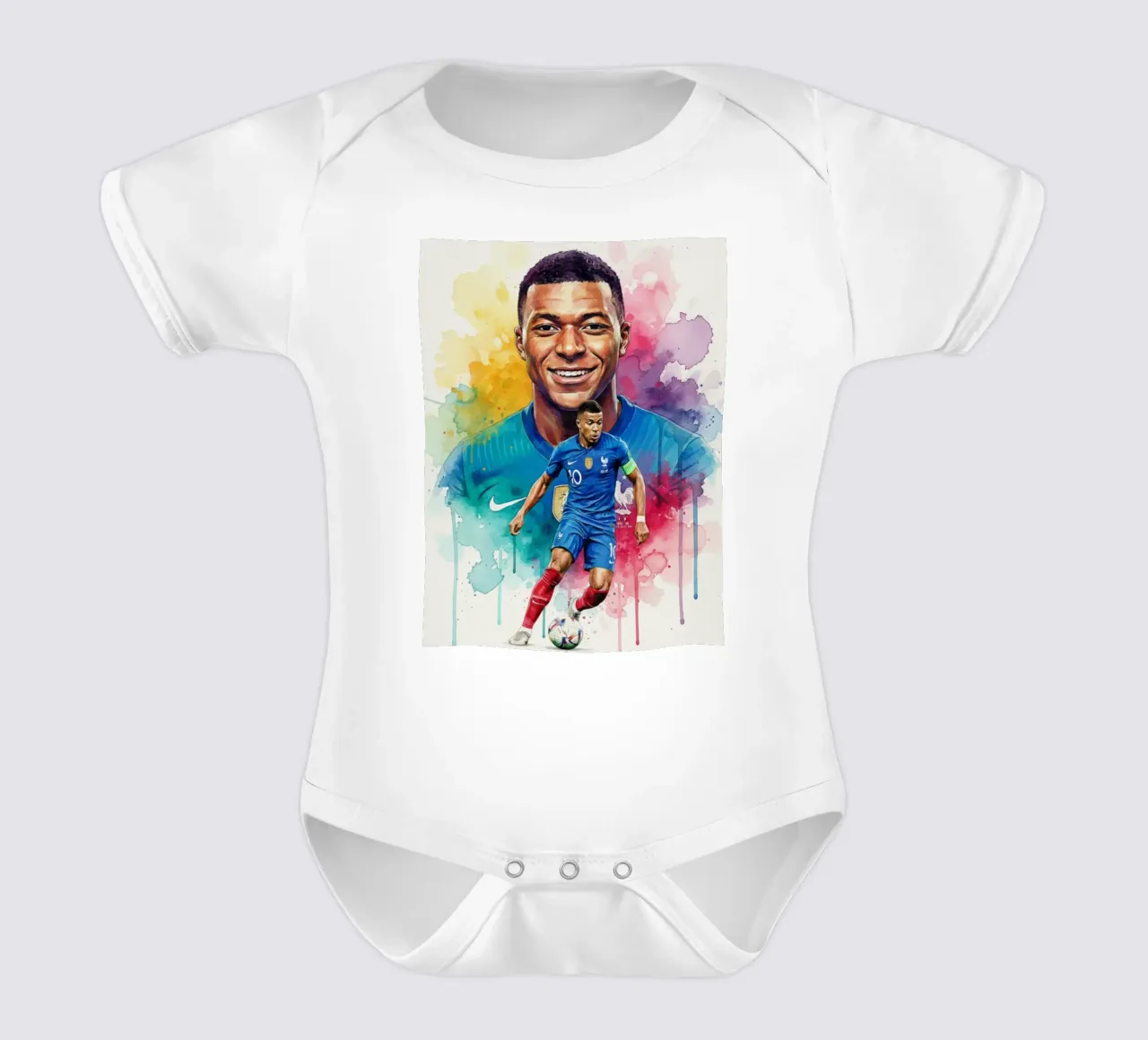 Sorriso di Kylian Mbappe body neonato maniche corte da Kalis