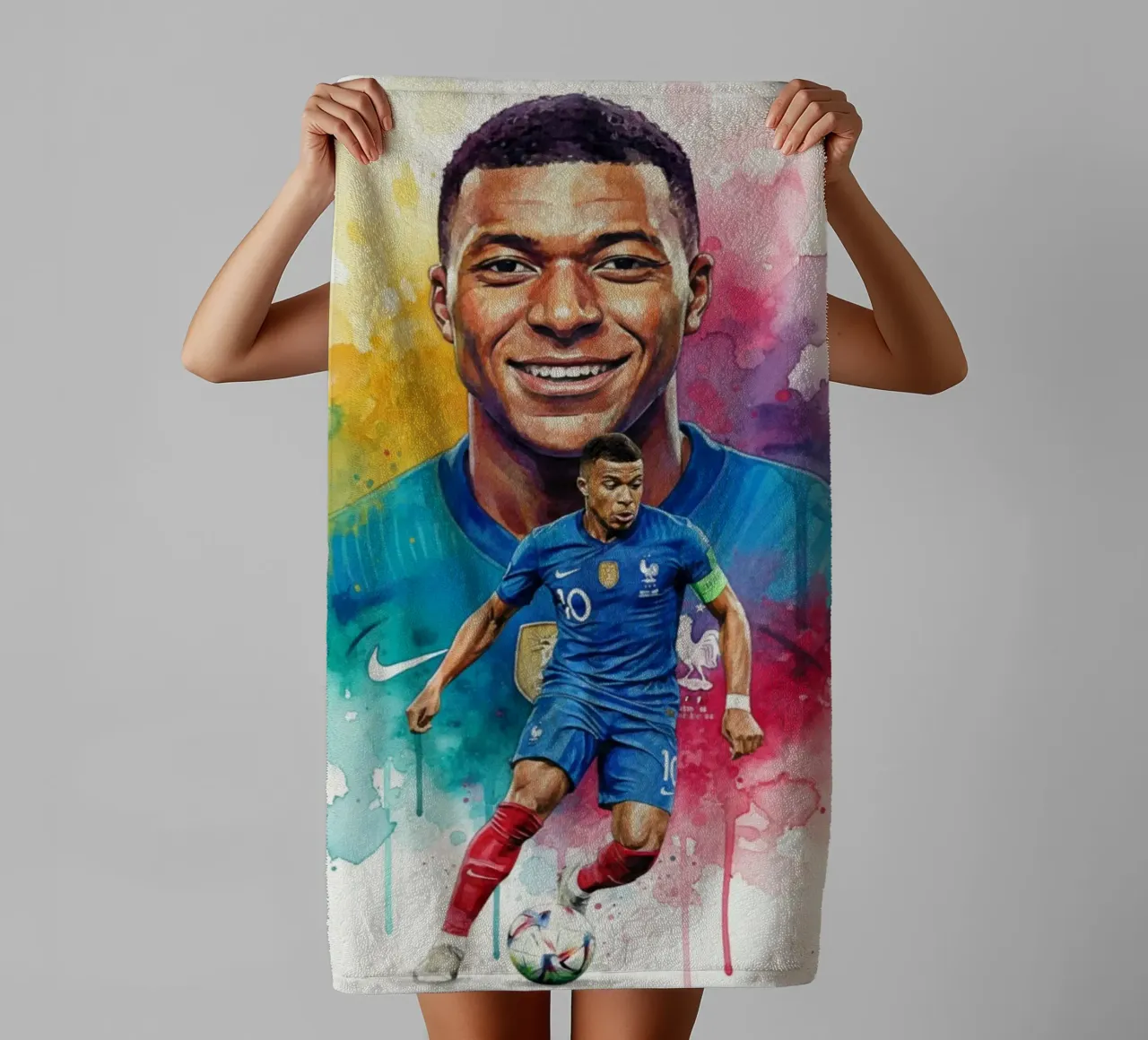 Sorriso di Kylian Mbappe asciugamano da bagno da Kalis