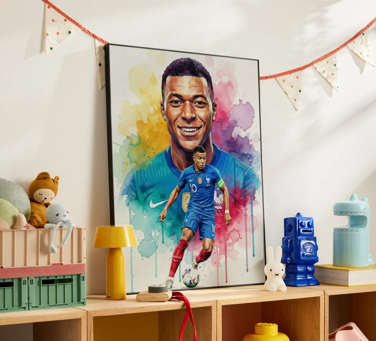 Sorriso di Kylian Mbappe alluminio dibond da Kalis