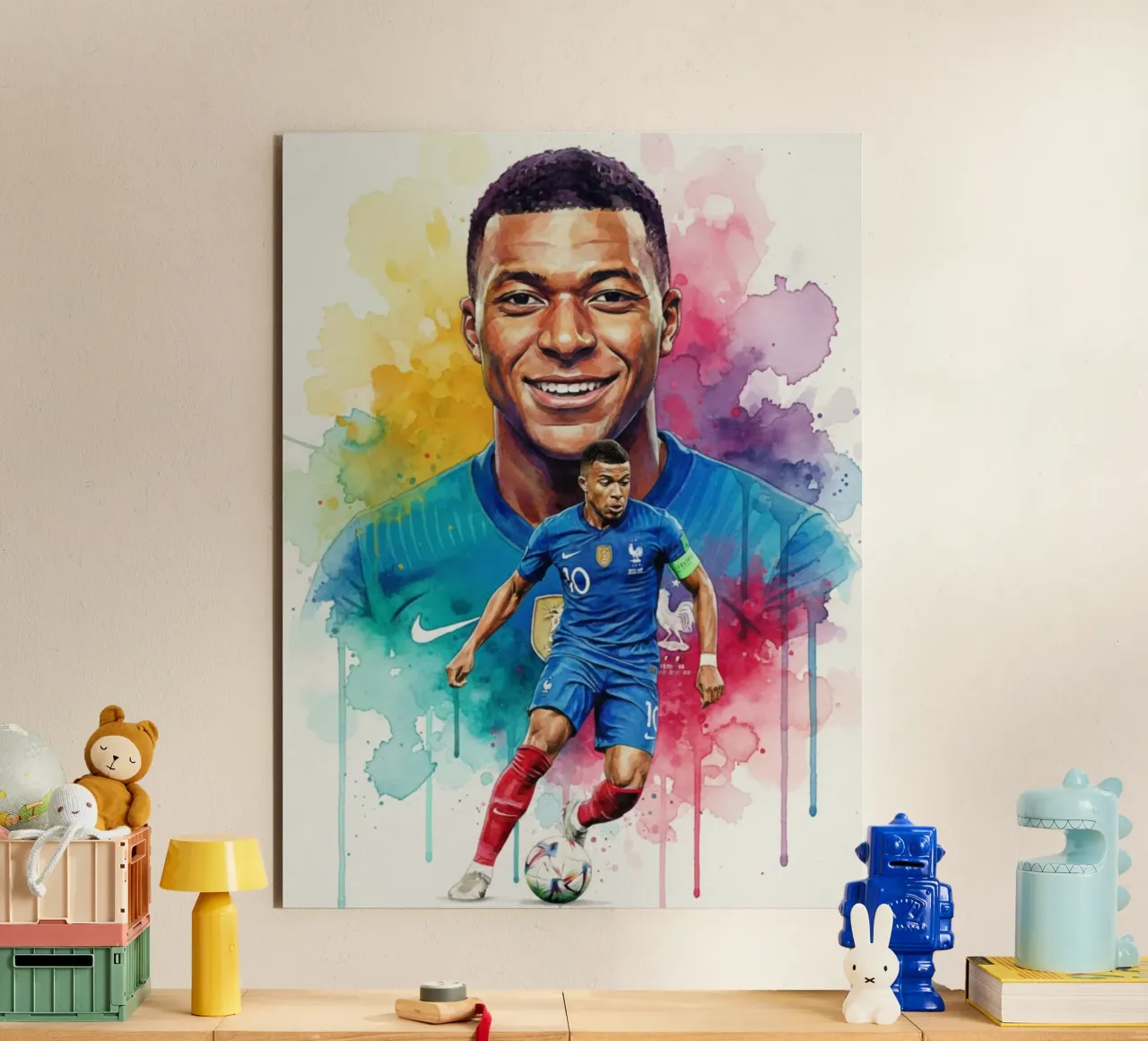 Sorriso di Kylian Mbappe alluminio dibond da Kalis