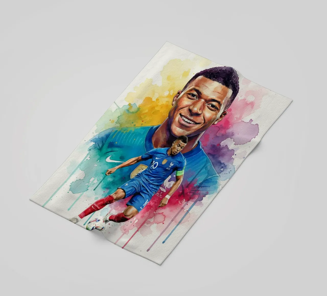 Sorriso di Kylian Mbappe telo mare da Kalis