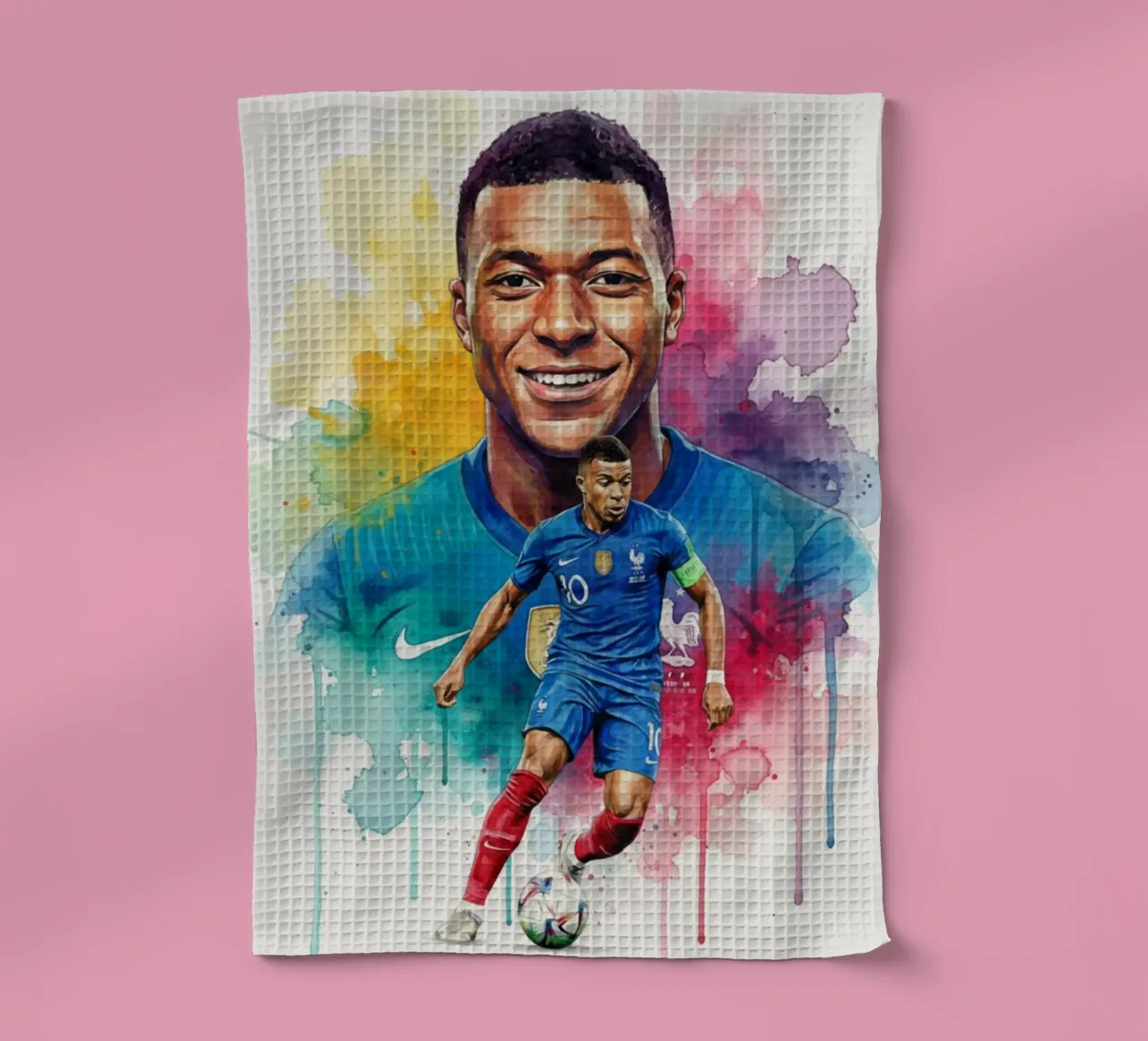 Sorriso di Kylian Mbappe canovaccio da cucina da Kalis