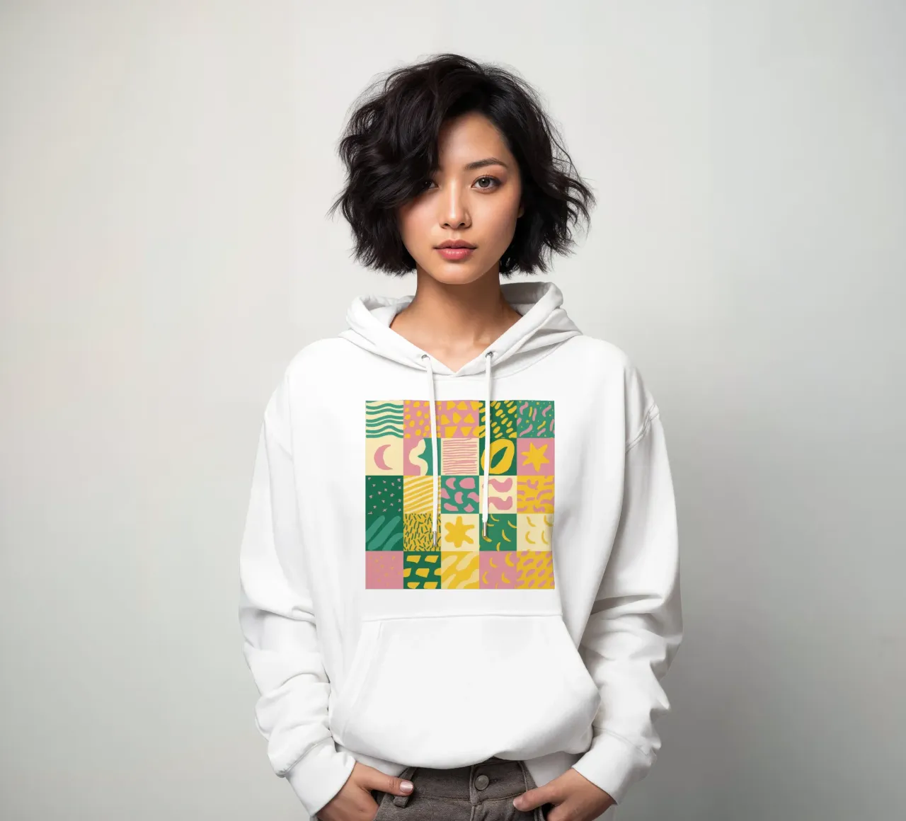 Griglia Joyful Patchwork felpa con cappuccio da Sun Riser