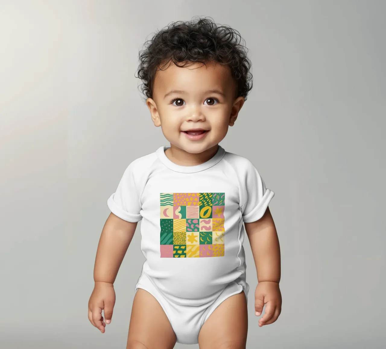 Griglia Joyful Patchwork body neonato maniche corte da Sun Riser