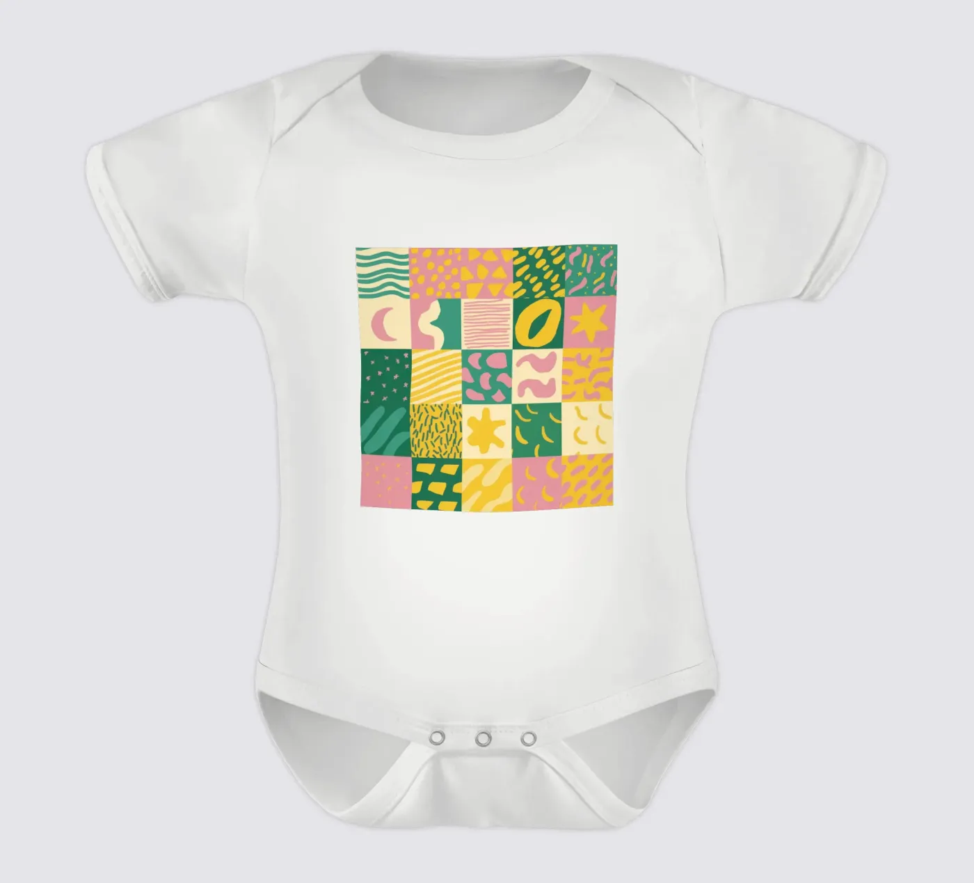 Griglia Joyful Patchwork body neonato maniche corte da Sun Riser