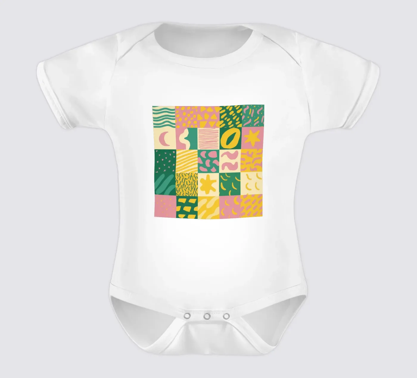 Griglia Joyful Patchwork body neonato maniche corte da Sun Riser