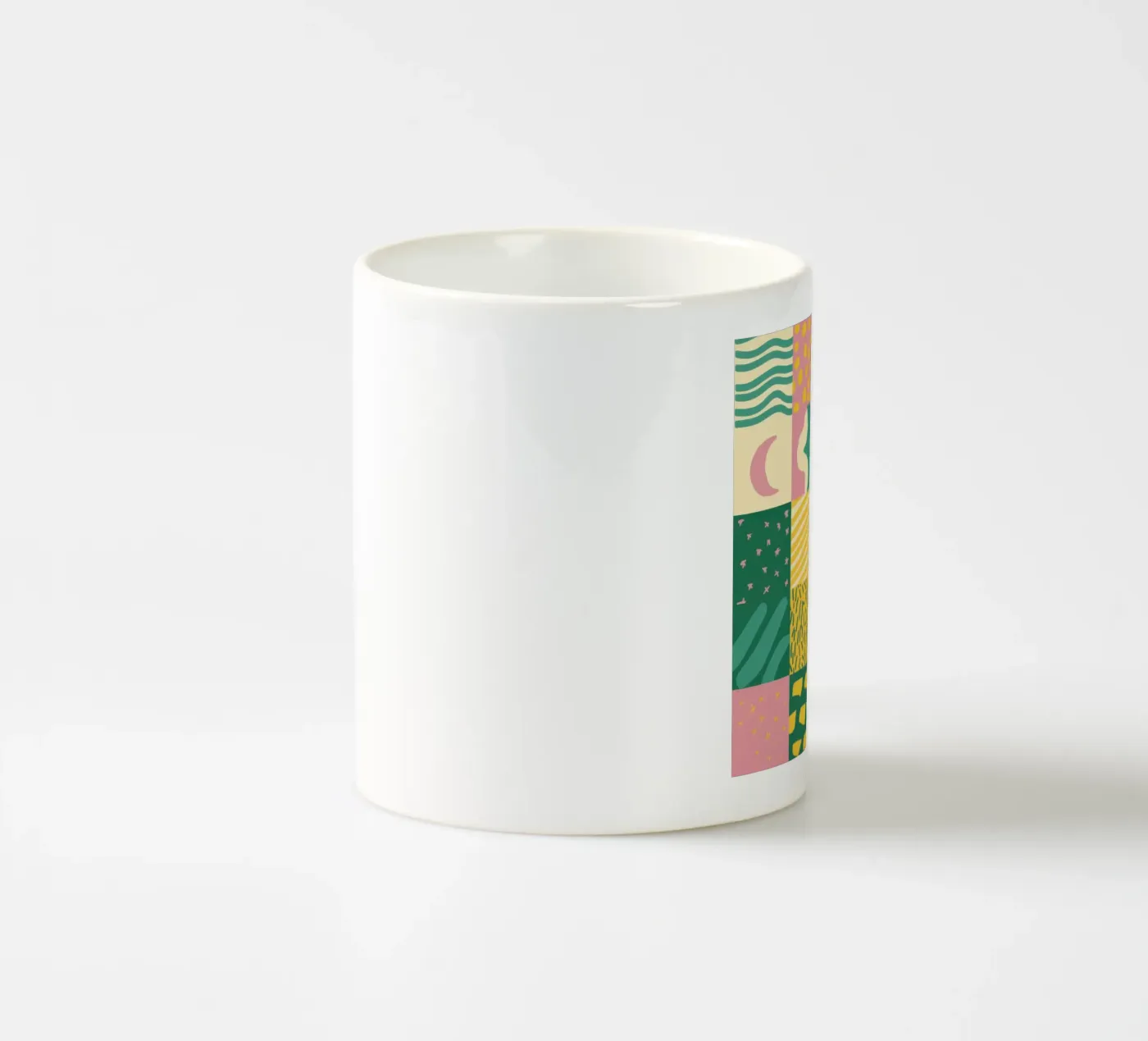 Joyful Patchwork Grid ceramic mug by Sun Riser