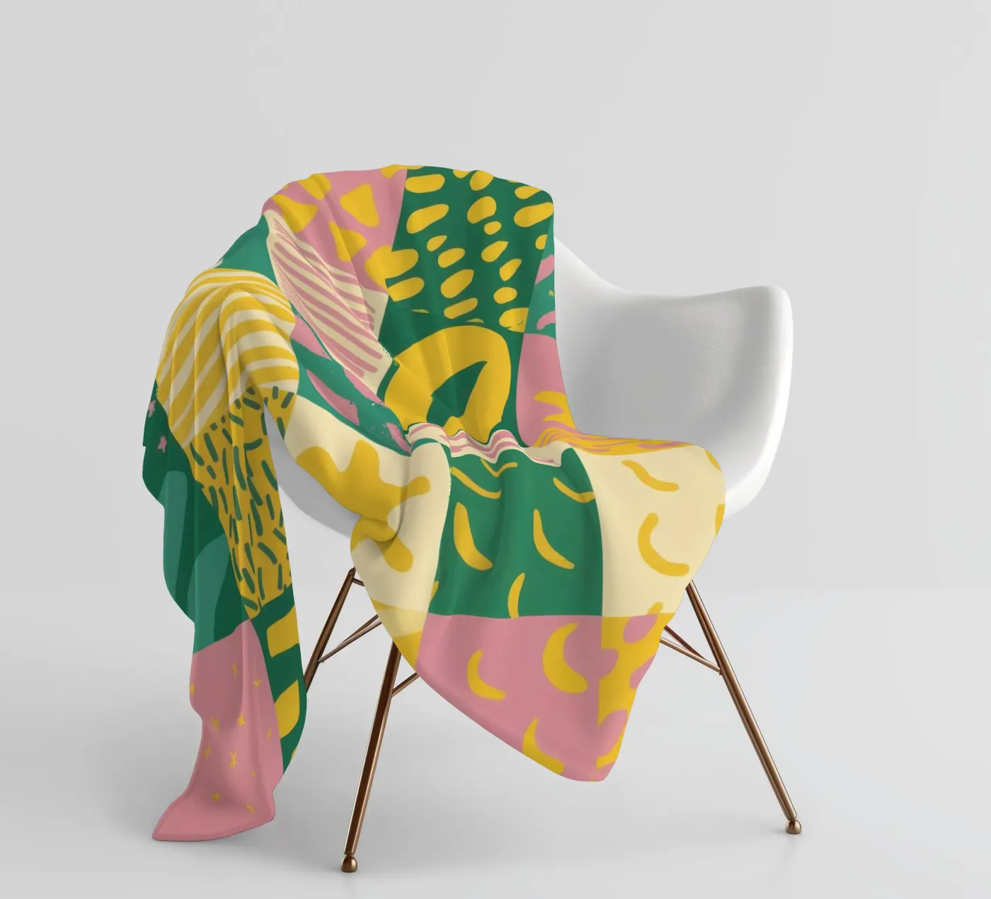 Vrolijk patchworkraster fleecedeken van Sun Riser