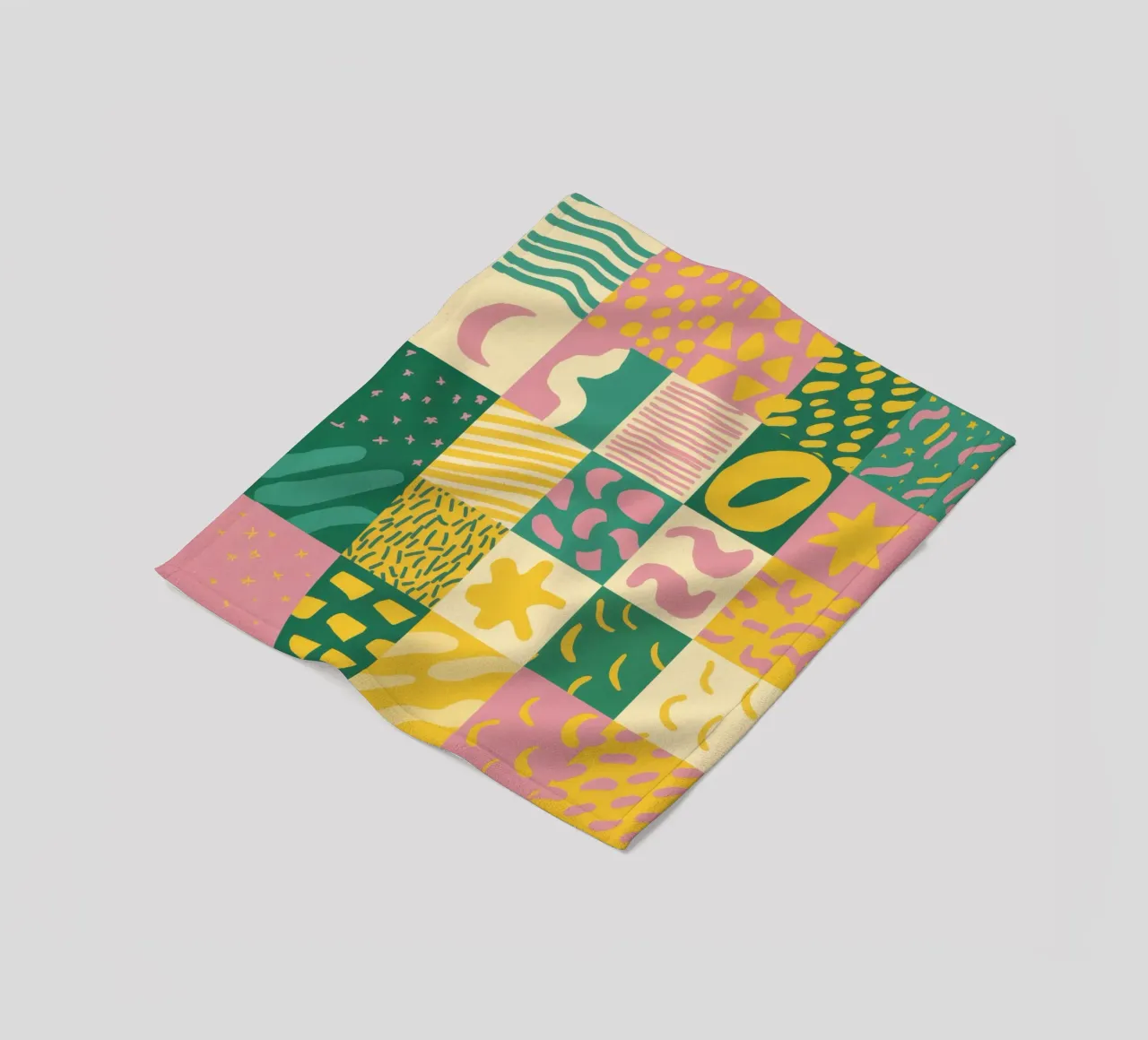 Vrolijk patchworkraster fleecedeken van Sun Riser