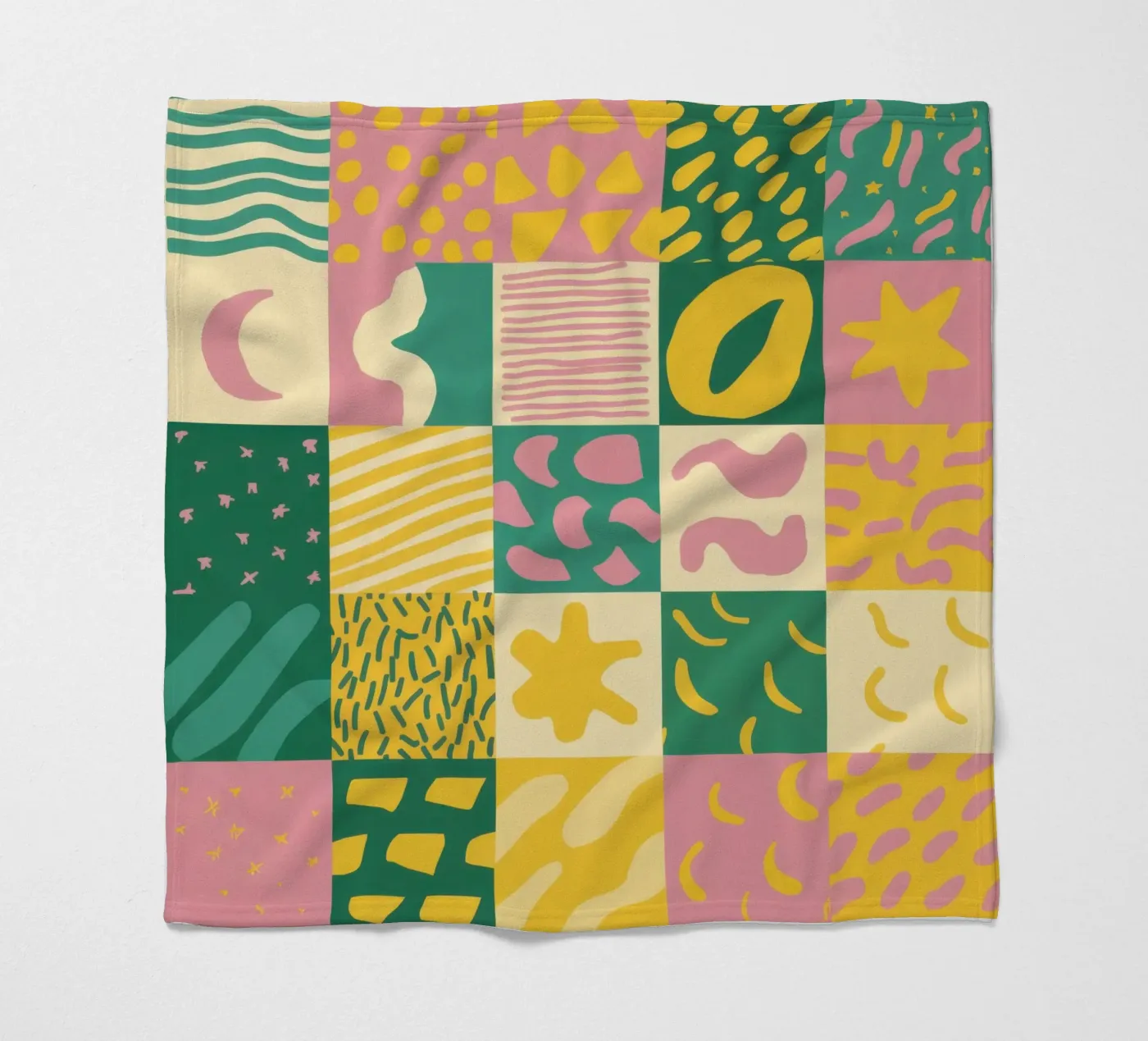 Vrolijk patchworkraster fleecedeken van Sun Riser