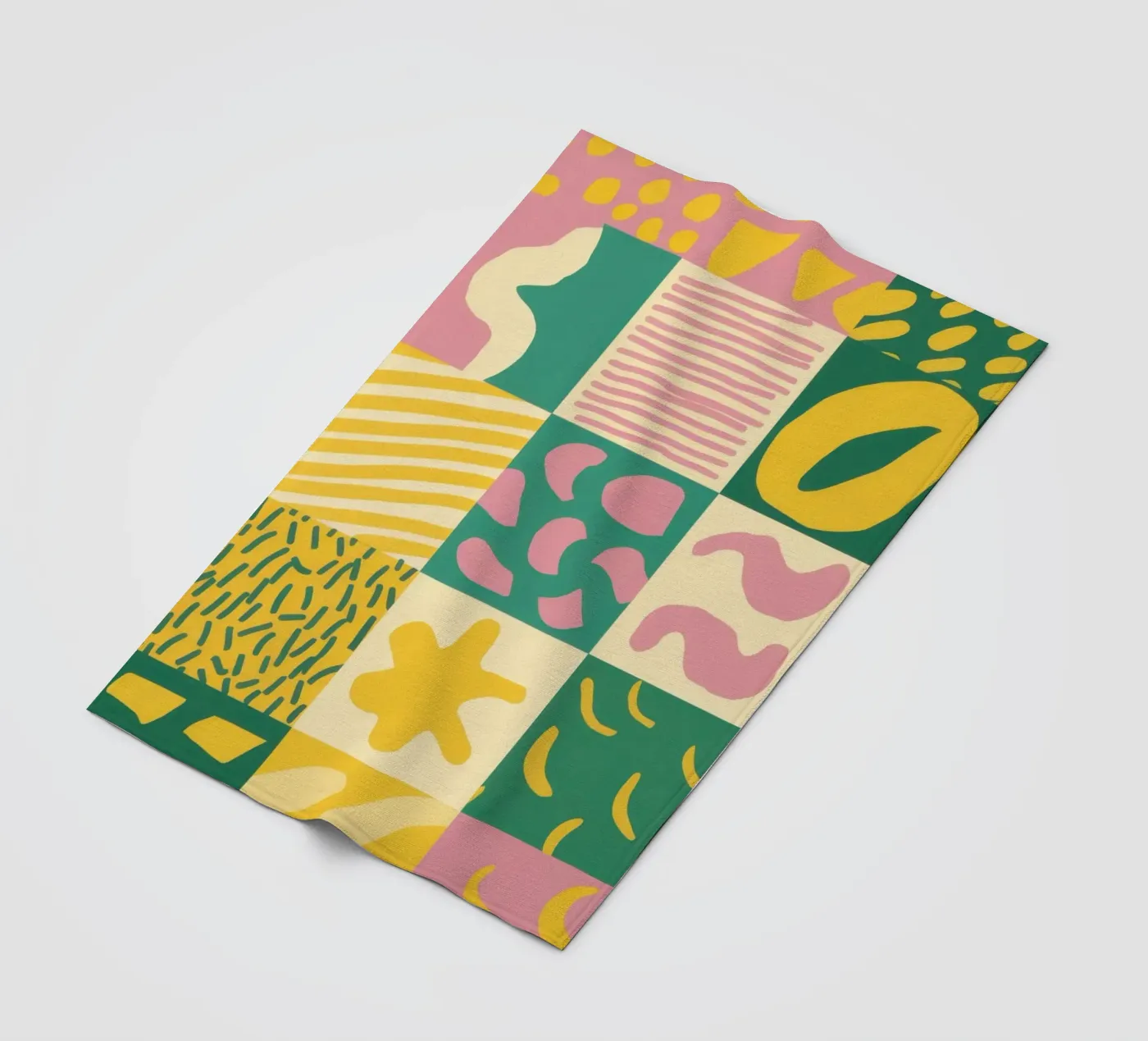 Vrolijk patchworkraster fleecedeken van Sun Riser