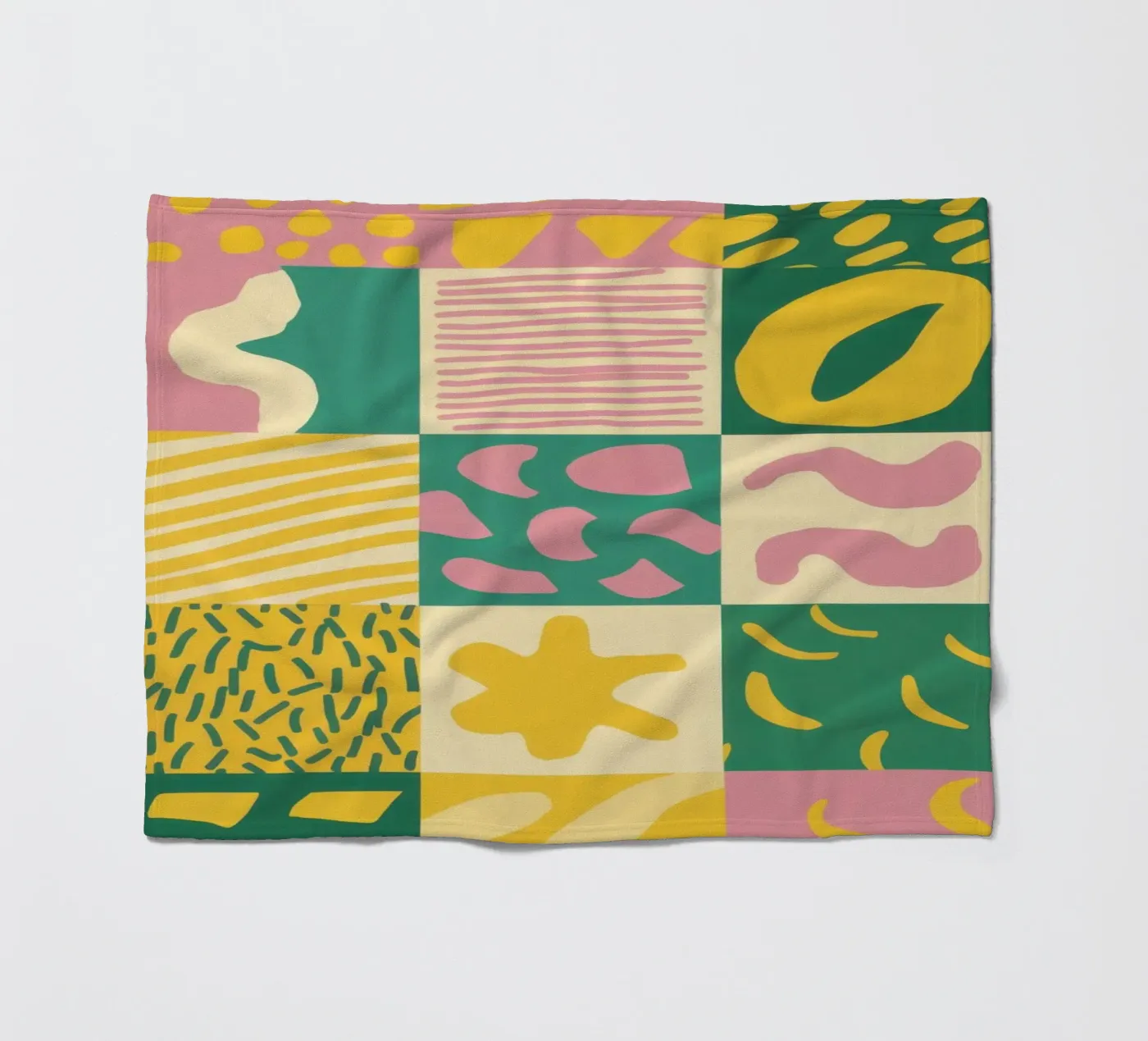 Vrolijk patchworkraster fleecedeken van Sun Riser