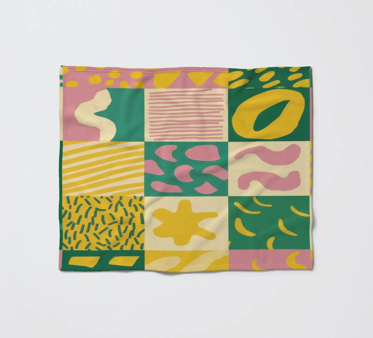 Vrolijk patchworkraster fleecedeken van Sun Riser