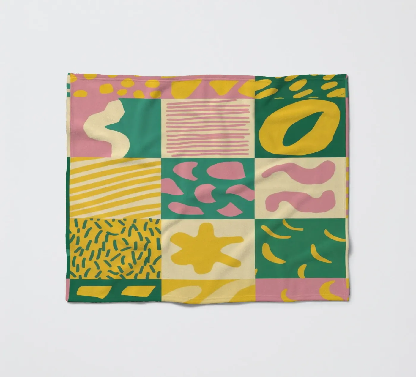 Vrolijk patchworkraster fleecedeken van Sun Riser