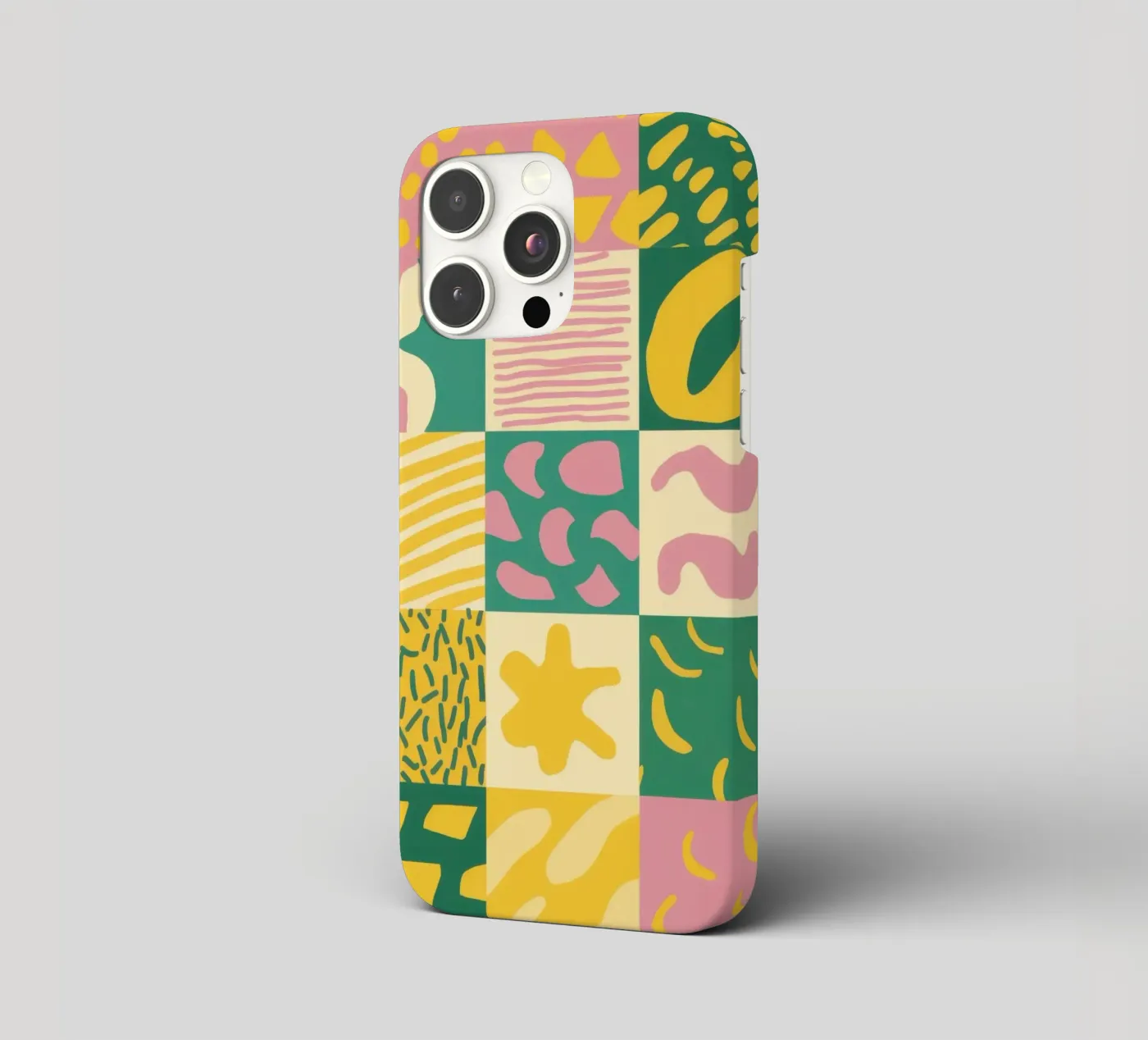 Joyful Patchwork Grid iphone case by Sun Riser