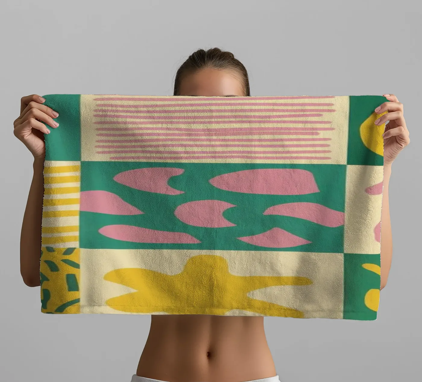 Fröhliches Patchwork-Gitter Handtuch von Sun Riser