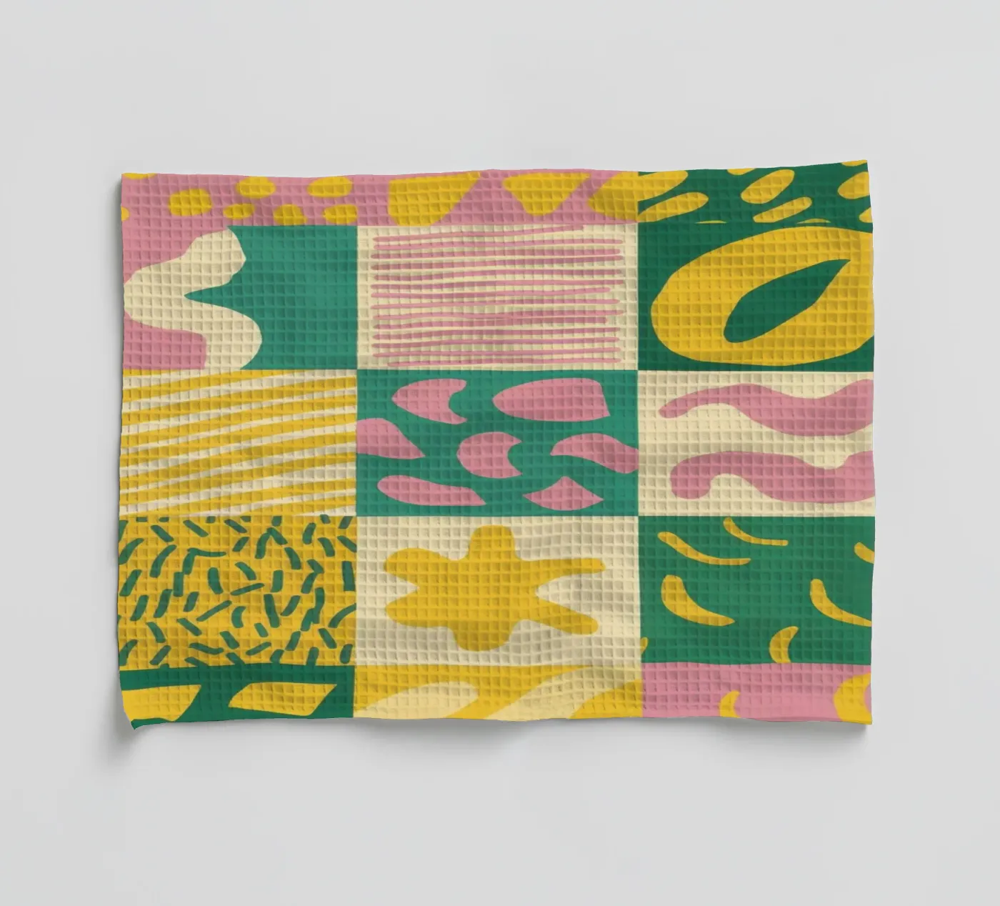 Fröhliches Patchwork-Gitter Geschirrtuch von Sun Riser