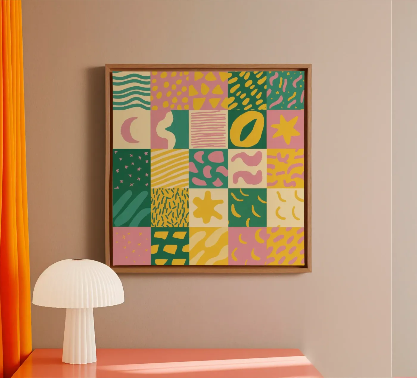 Joyful Patchwork Grid tela da Sun Riser