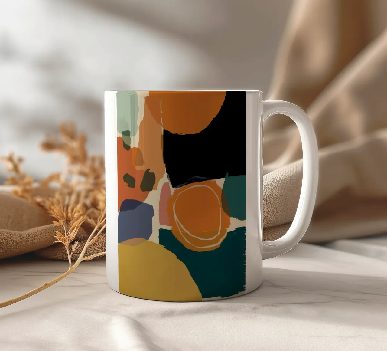 Aarden Abstracte Warmte keramische mok van Sun Riser