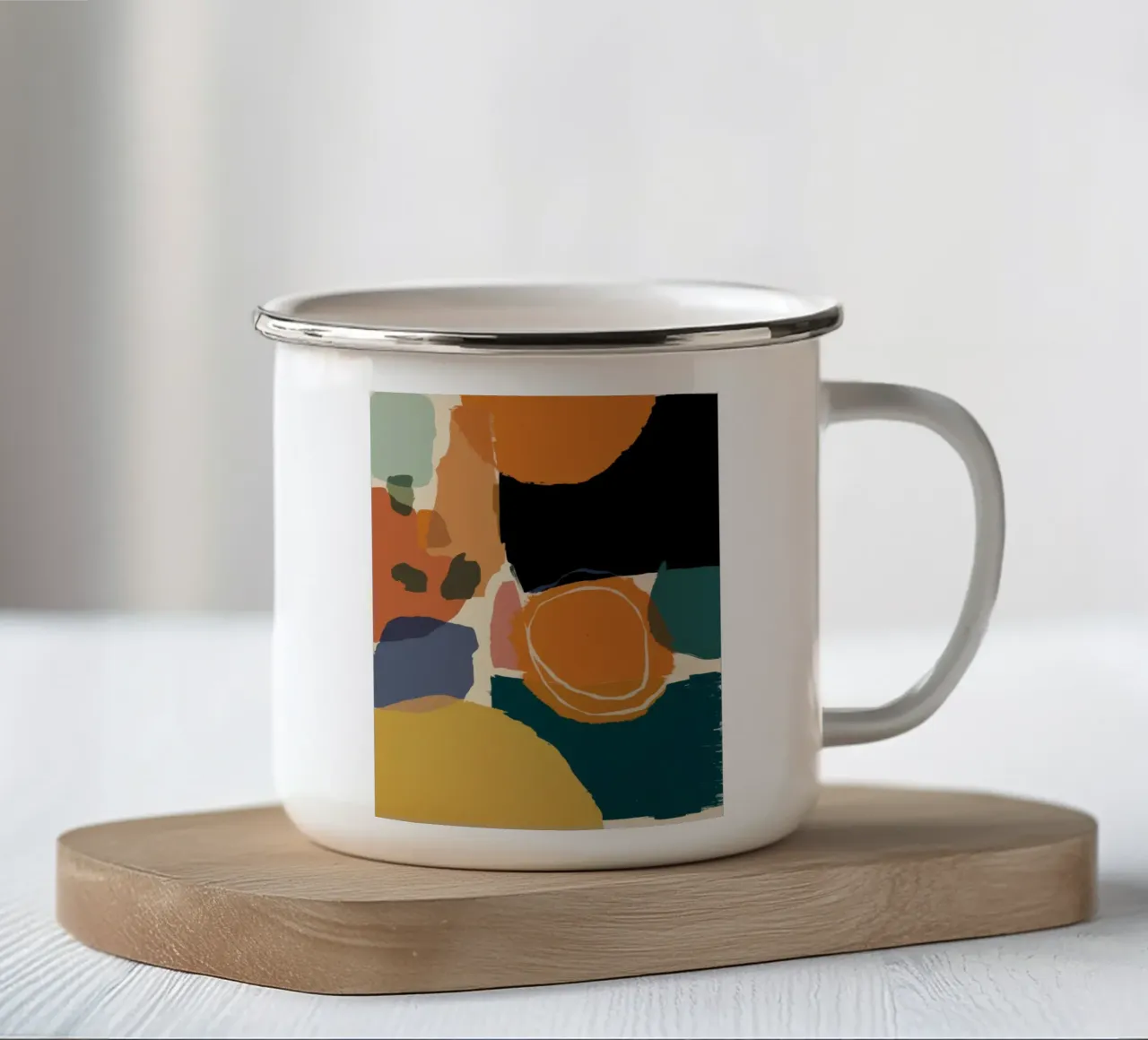 Aarden Abstracte Warmte emaille mok van Sun Riser