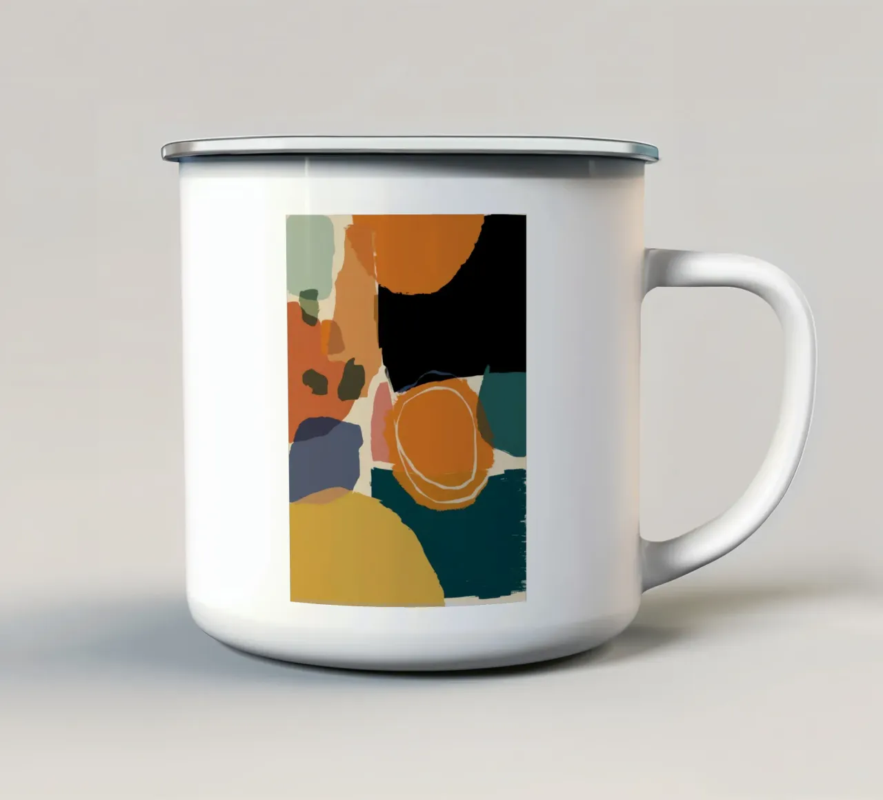 Aarden Abstracte Warmte emaille mok van Sun Riser