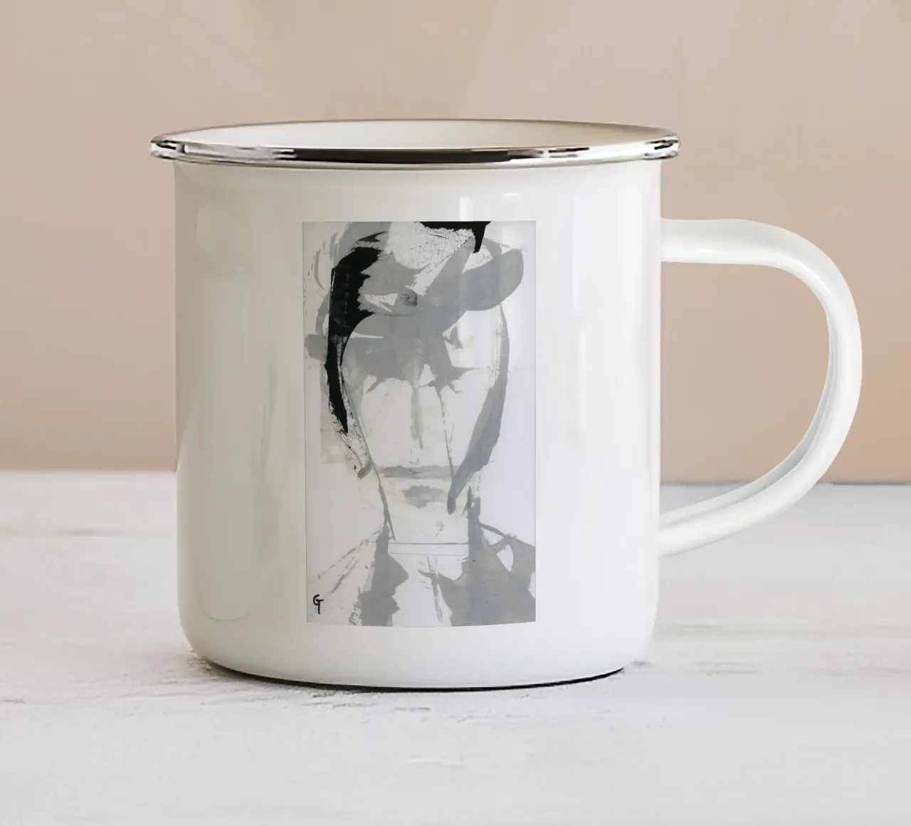 Da una terra lontana tazza in smalto da gtobonart