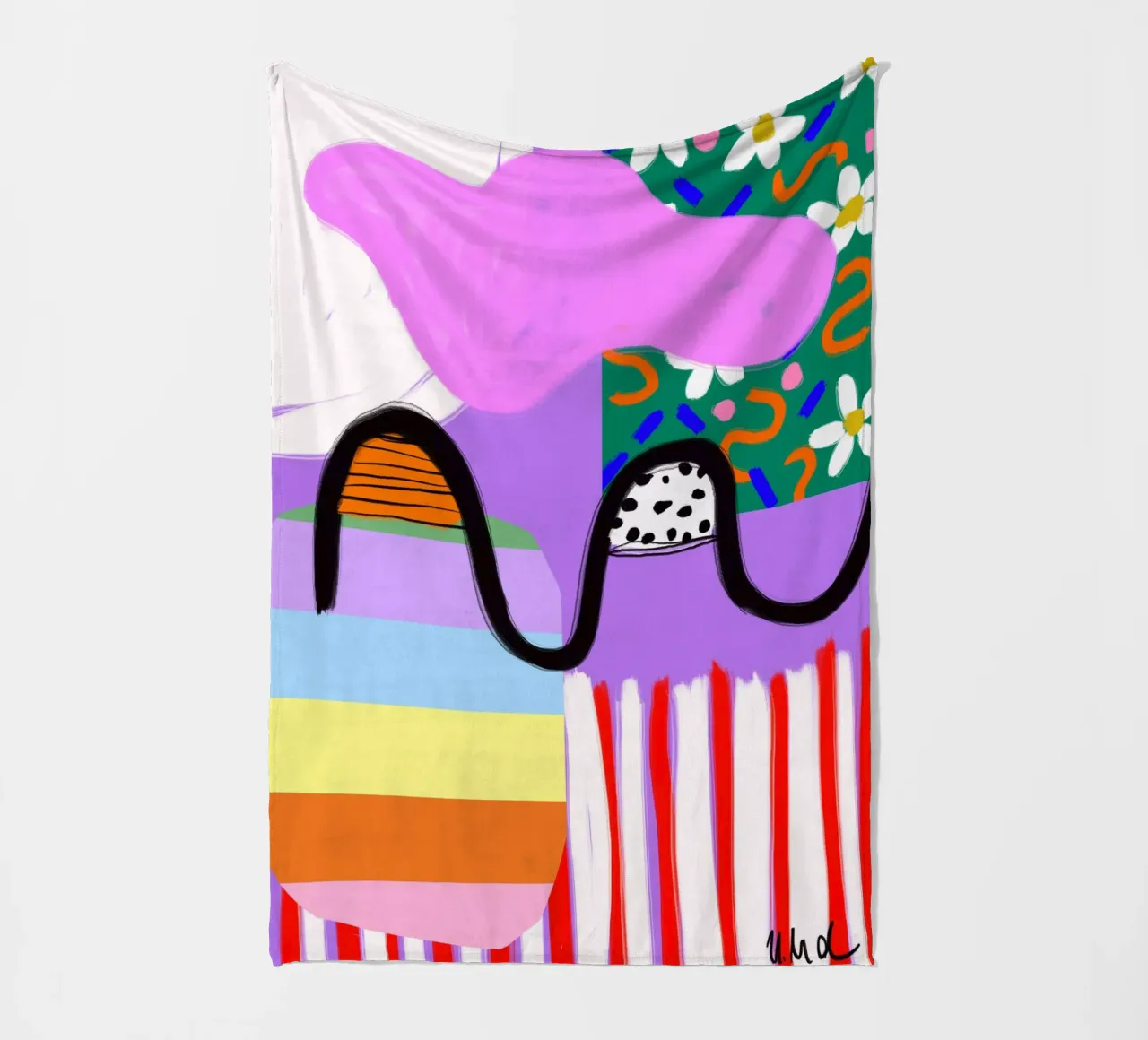 colorful patchwork fleecedeken van Hej Ibiza by Ute Arnold