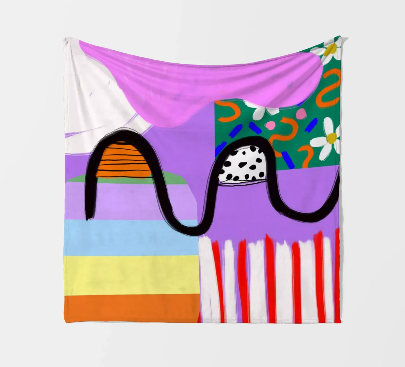 colorful patchwork plaid polaire de Hej Ibiza by Ute Arnold