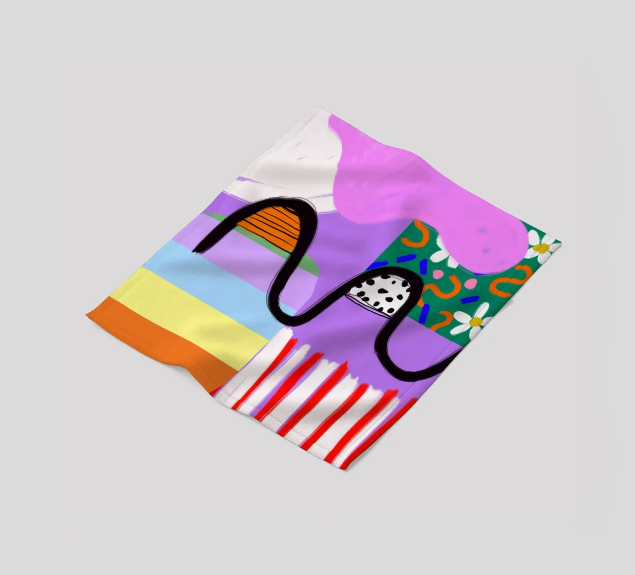 colorful patchwork fleecedeken van Hej Ibiza by Ute Arnold