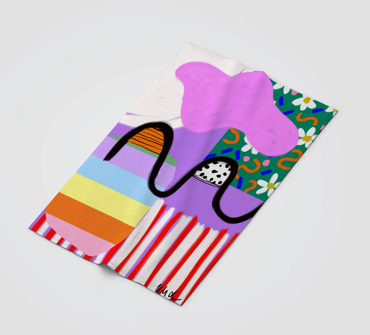 colorful patchwork fleecedeken van Hej Ibiza by Ute Arnold