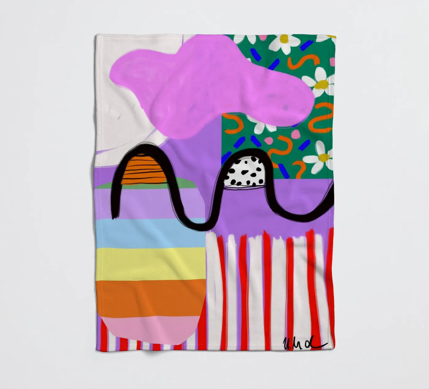 colorful patchwork plaid polaire de Hej Ibiza by Ute Arnold