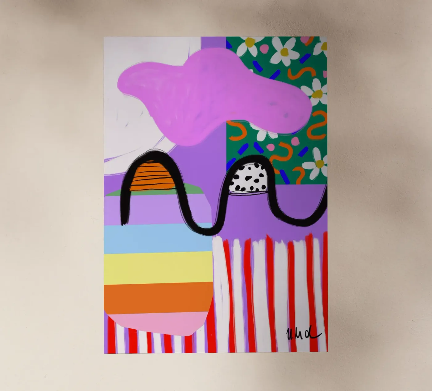 colorful patchwork backlit folie van Hej Ibiza by Ute Arnold