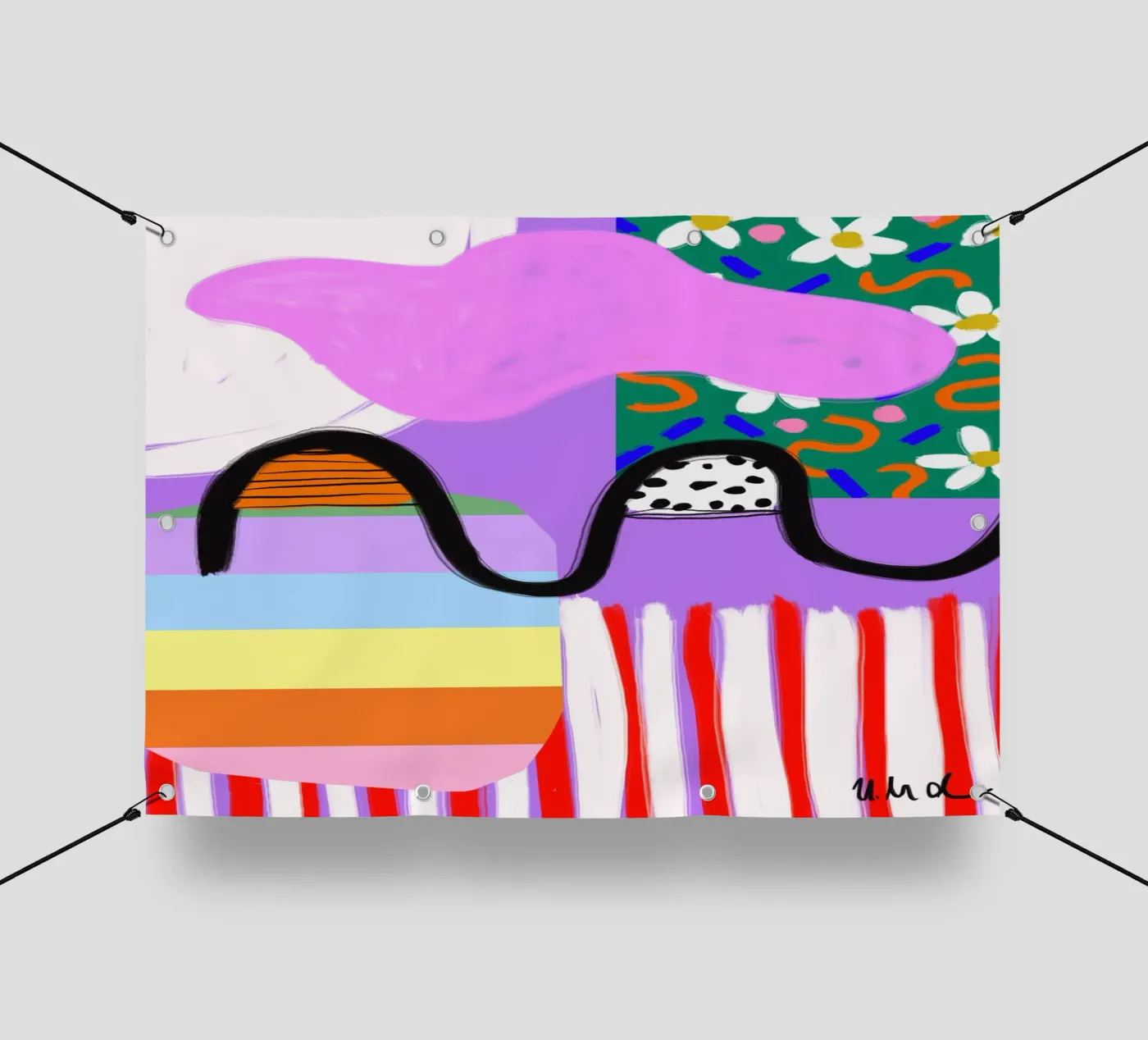 colorful patchwork telo in pvc da Hej Ibiza by Ute Arnold