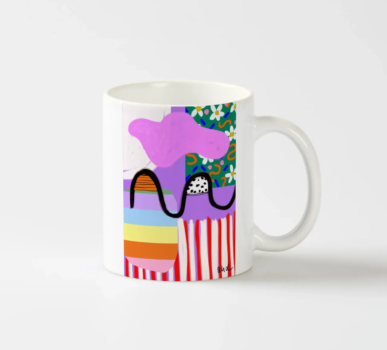 colorful patchwork ceramic mug by Hej Ibiza by Ute Arnold