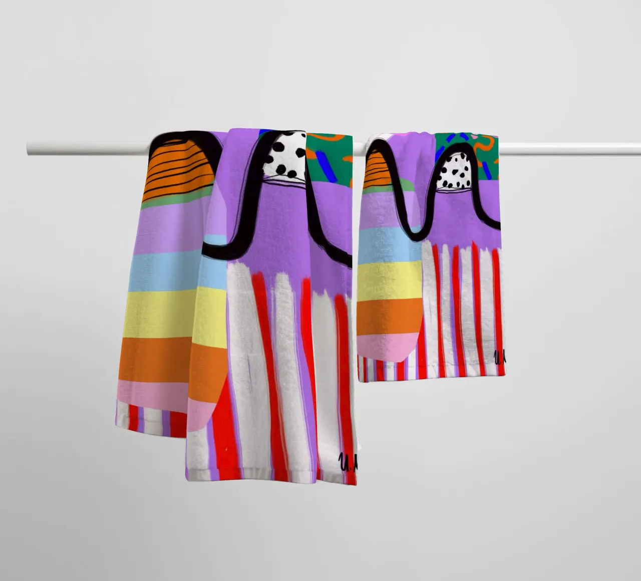 colorful patchwork towel by Hej Ibiza by Ute Arnold