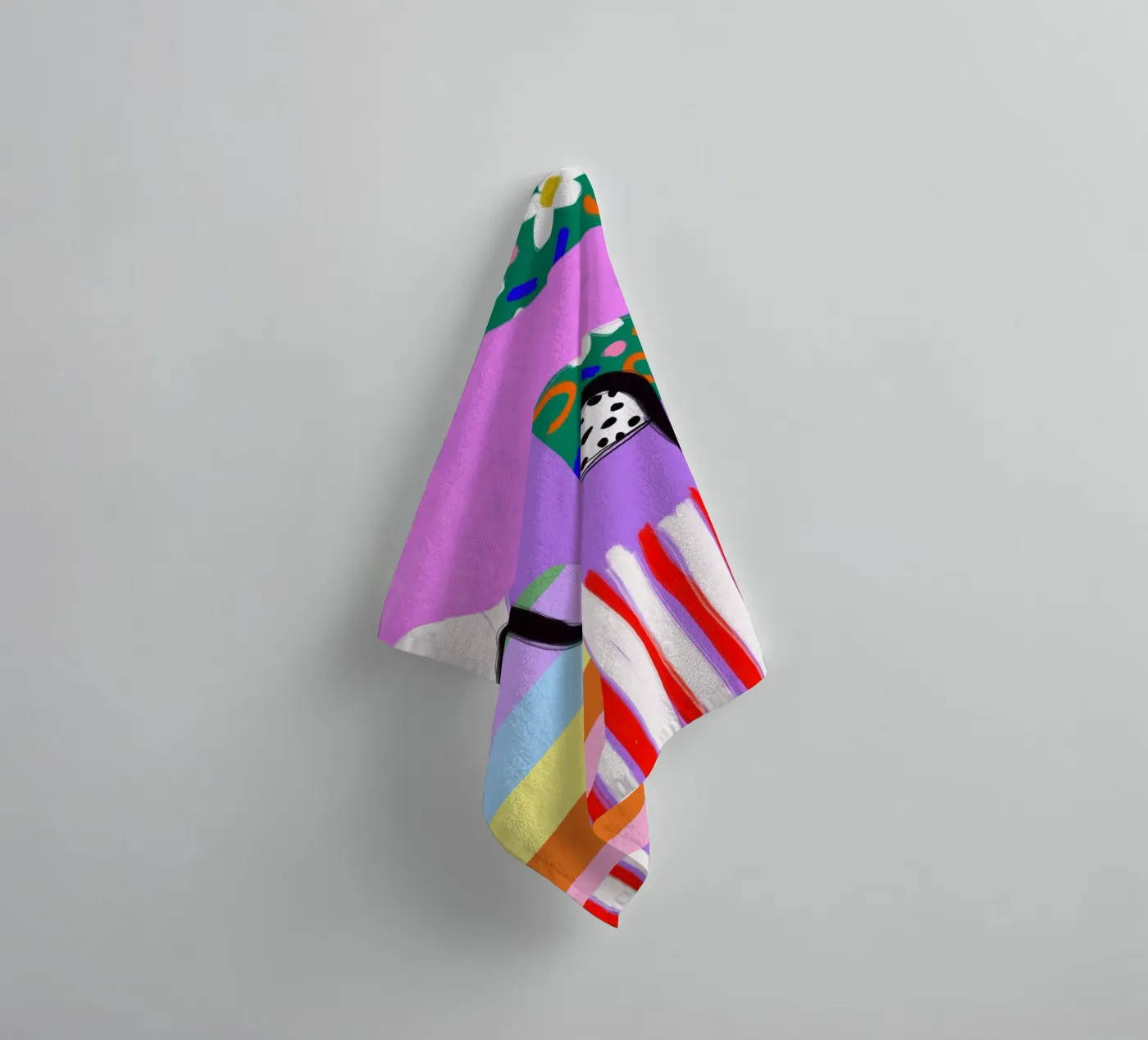 colorful patchwork badhanddoek van Hej Ibiza by Ute Arnold