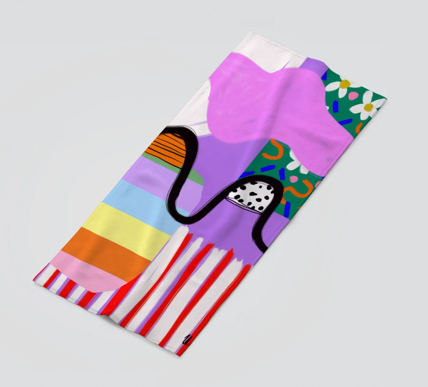 colorful patchwork strandhanddoek van Hej Ibiza by Ute Arnold