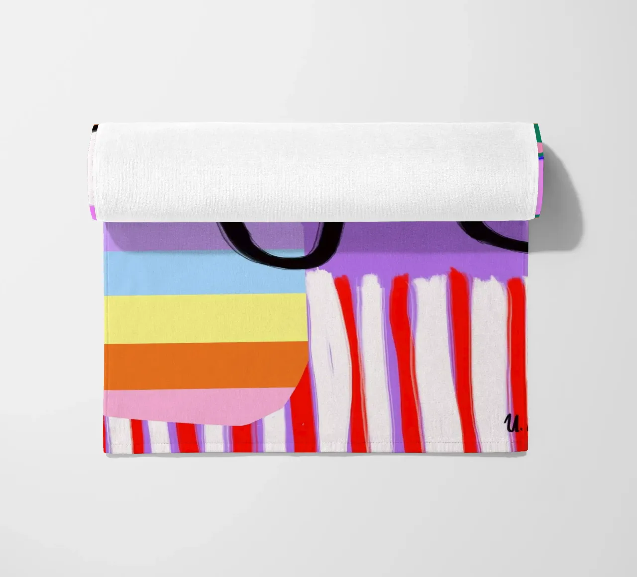 colorful patchwork beach towel by Hej Ibiza by Ute Arnold