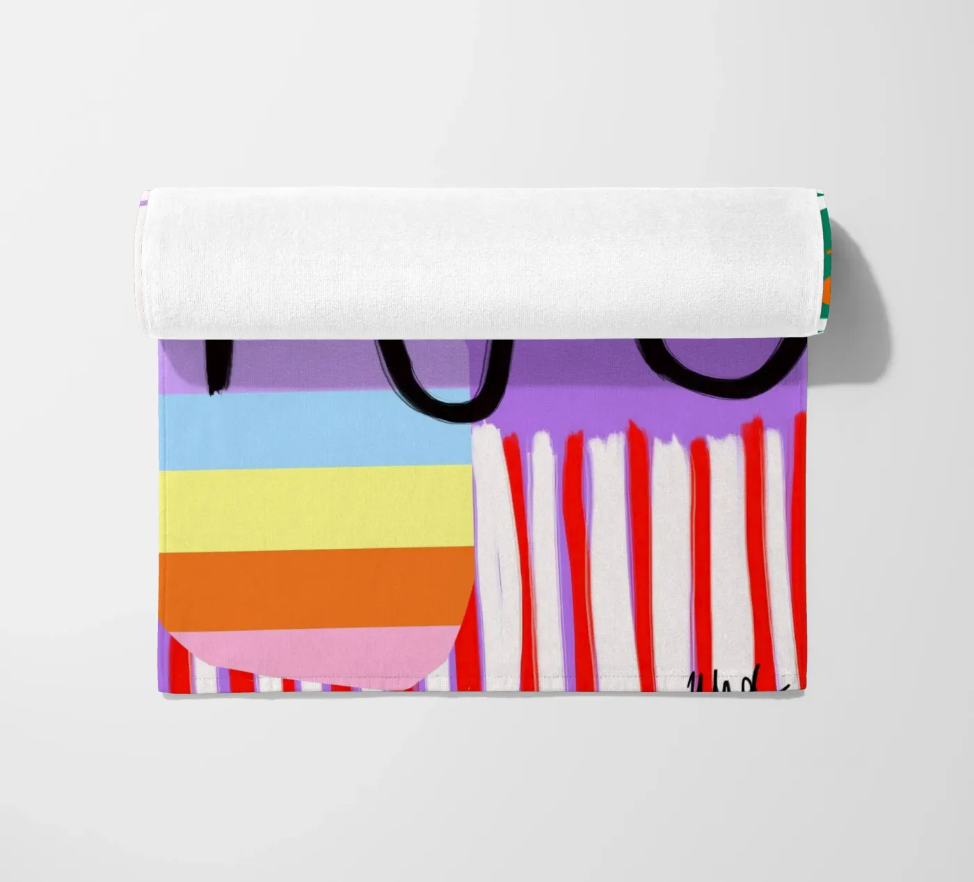colorful patchwork strandhanddoek van Hej Ibiza by Ute Arnold