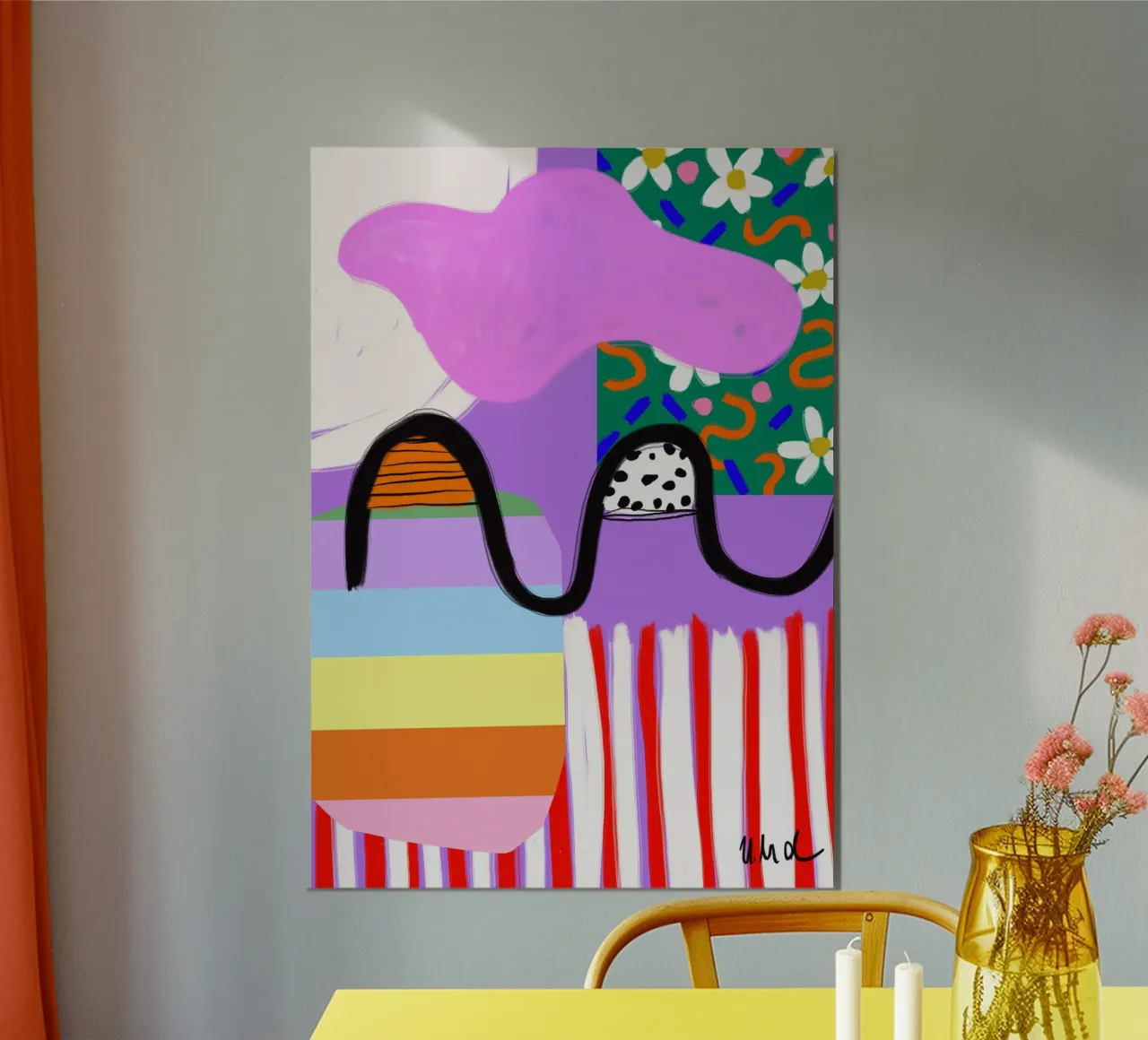 colorful patchwork forex plate by Hej Ibiza by Ute Arnold