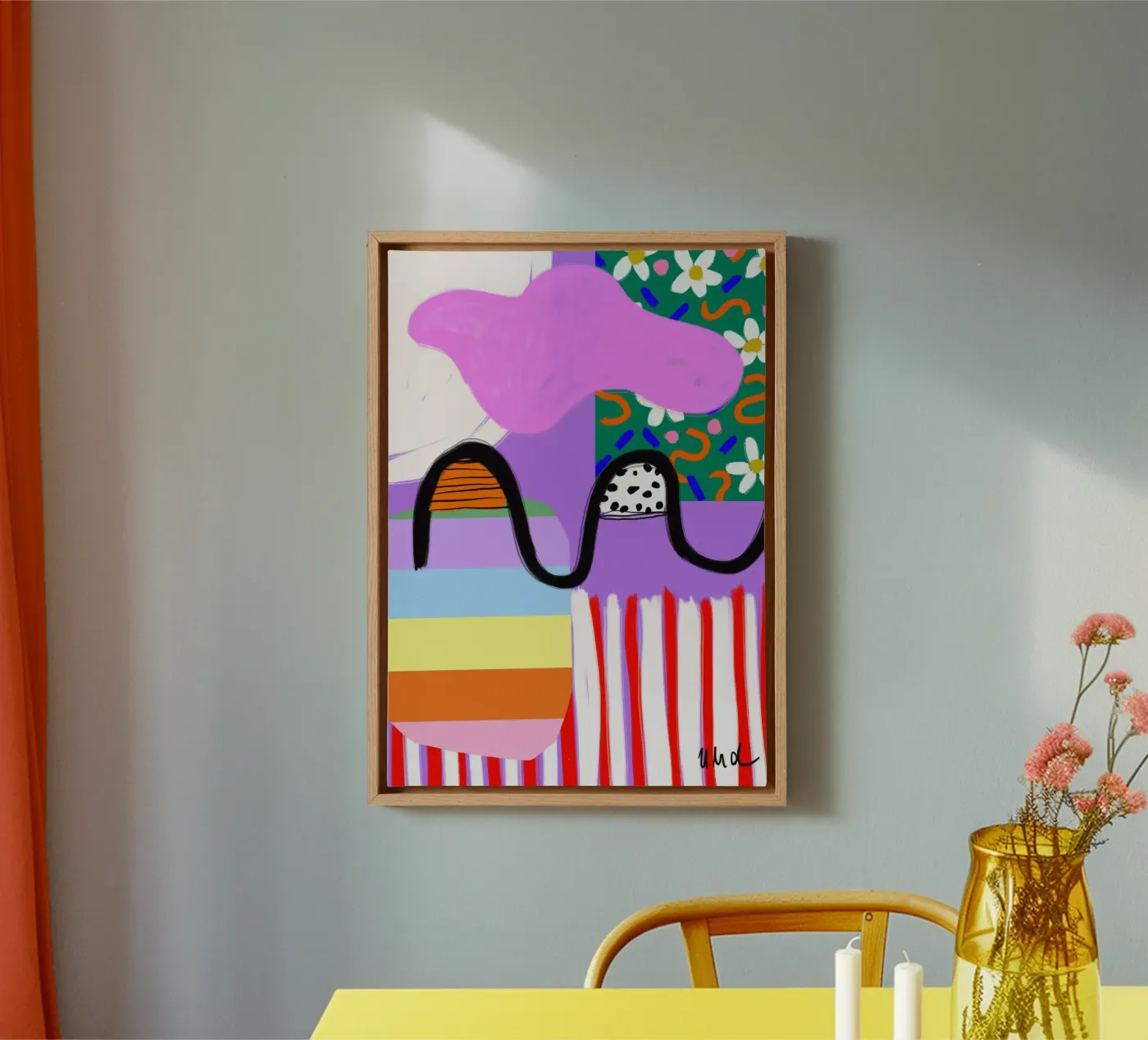 colorful patchwork canvas van Hej Ibiza by Ute Arnold