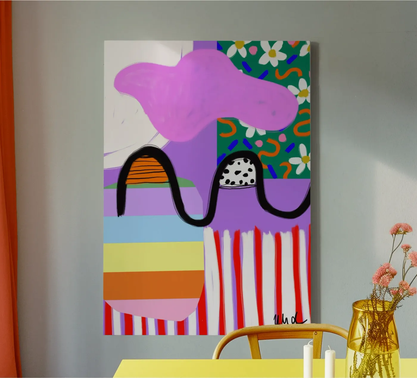 colorful patchwork canvas van Hej Ibiza by Ute Arnold