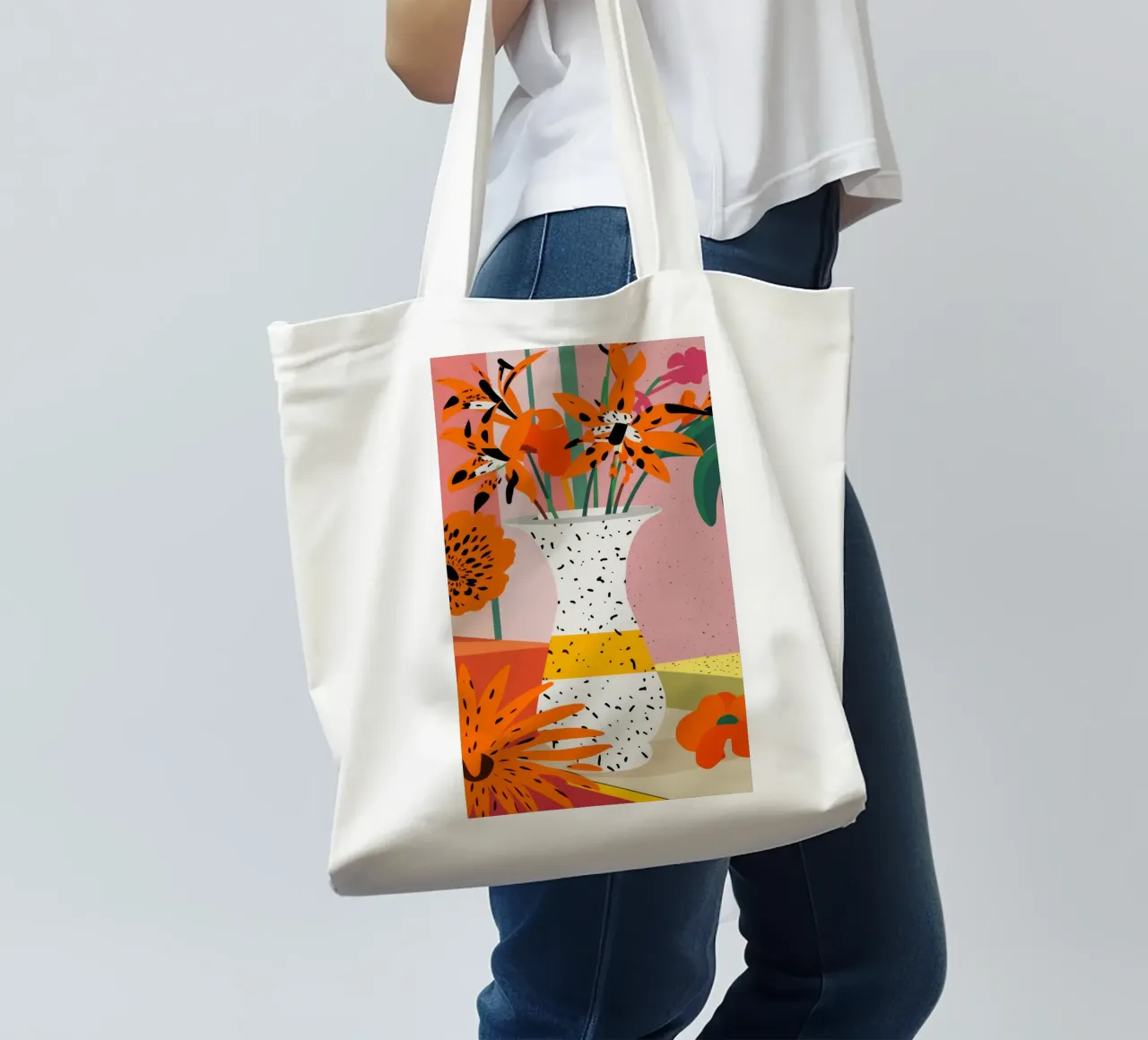 Esuberanza dei fiori d'arancio borsa in juta da Sun Riser