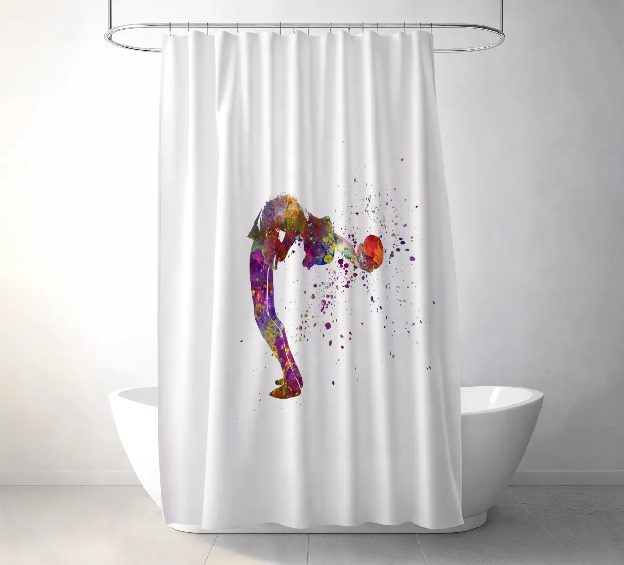 Ginnastica ritmica in acquerello tenda da doccia da ⚽ Sports Pulse
